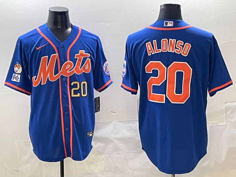 Men New York Mets #20 Alonso Blue Game 2025 Nike MLB Jersey style 4->new york yankees->MLB Jersey